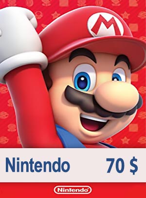 گیفت کارت 70 دلاری نینتندو Nintendo | خرید 70 دلاری گیفت کارت نینتندو