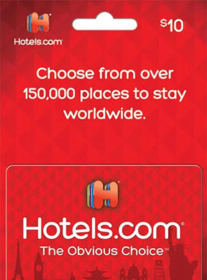 خرید گیفت کارت 10 دلاری Hotels.com
