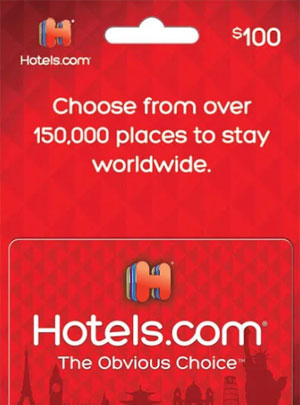خرید گیفت کارت 100 دلاری Hotels.com